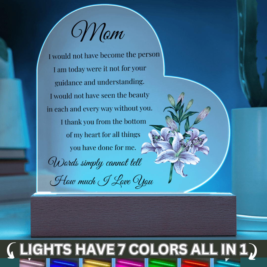 "From the Heart to Mom – Acrylic Flower Gift"
