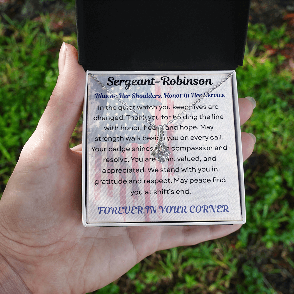 To My Hero in Blue-Policewoman – Alluring Necklace Gift