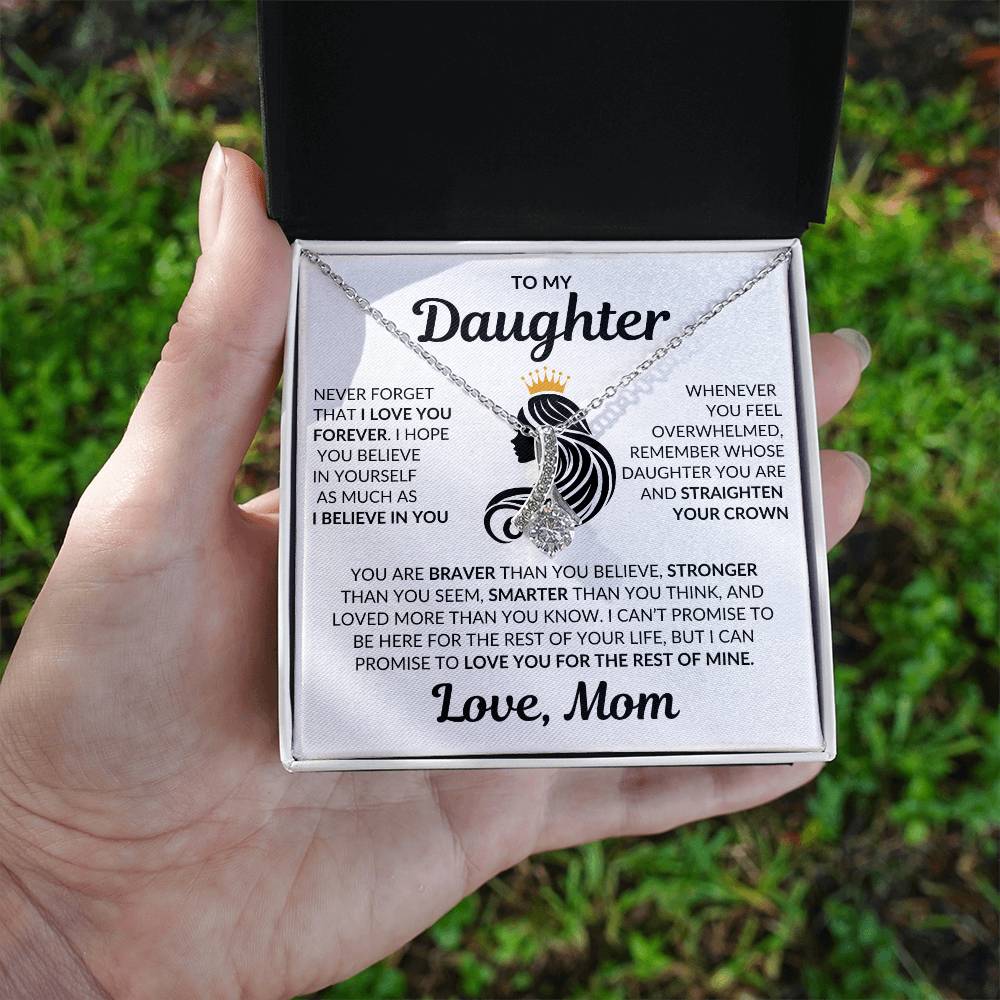 Beautiful Daughter Gift Love Mom "I Love you Forever" Necklace