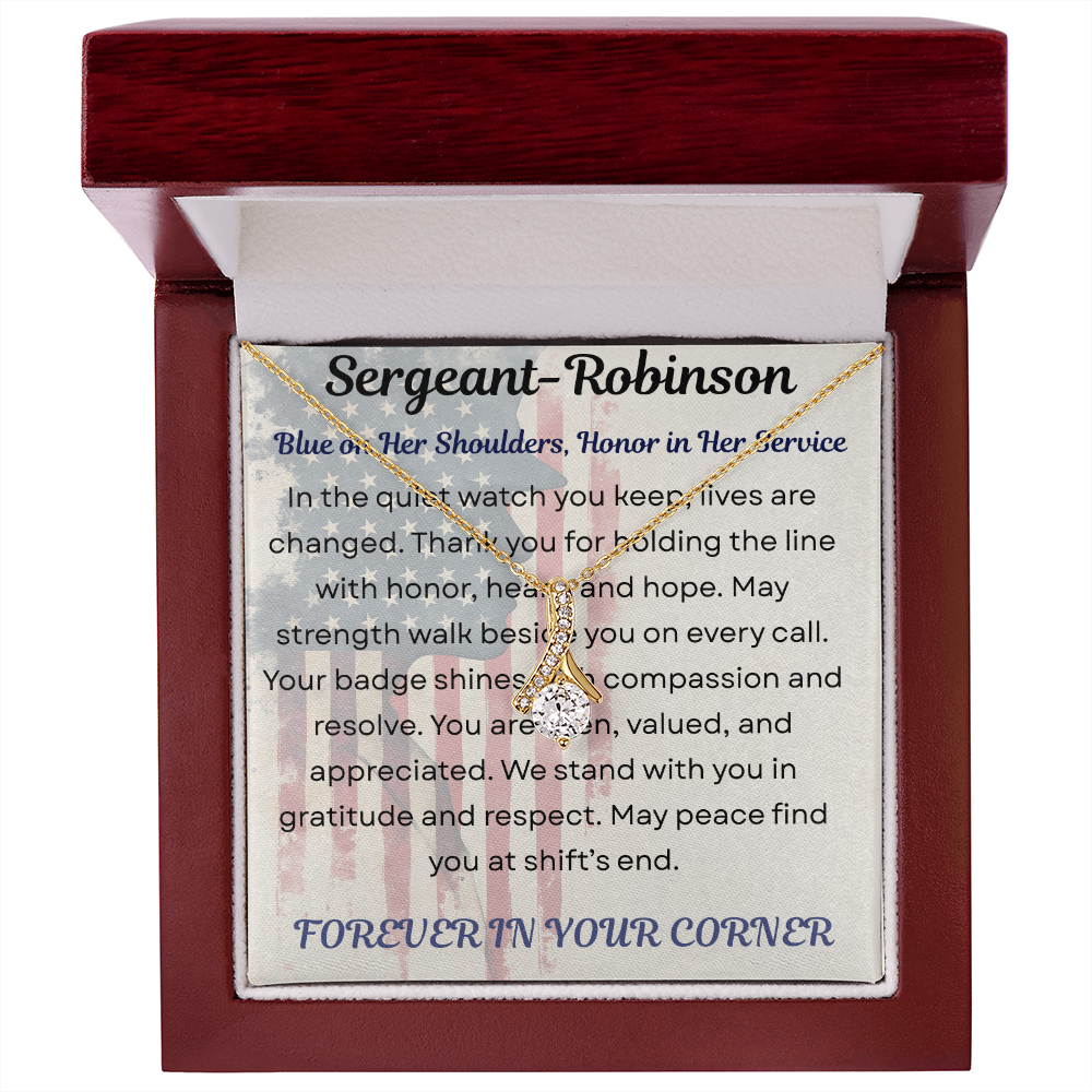To My Hero in Blue-Policewoman – Alluring Necklace Gift