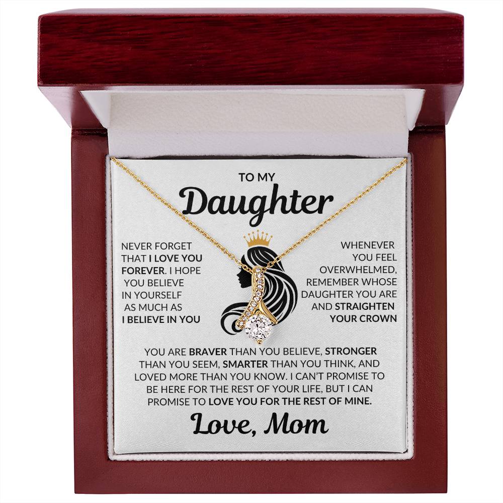 Beautiful Daughter Gift Love Mom "I Love you Forever" Necklace