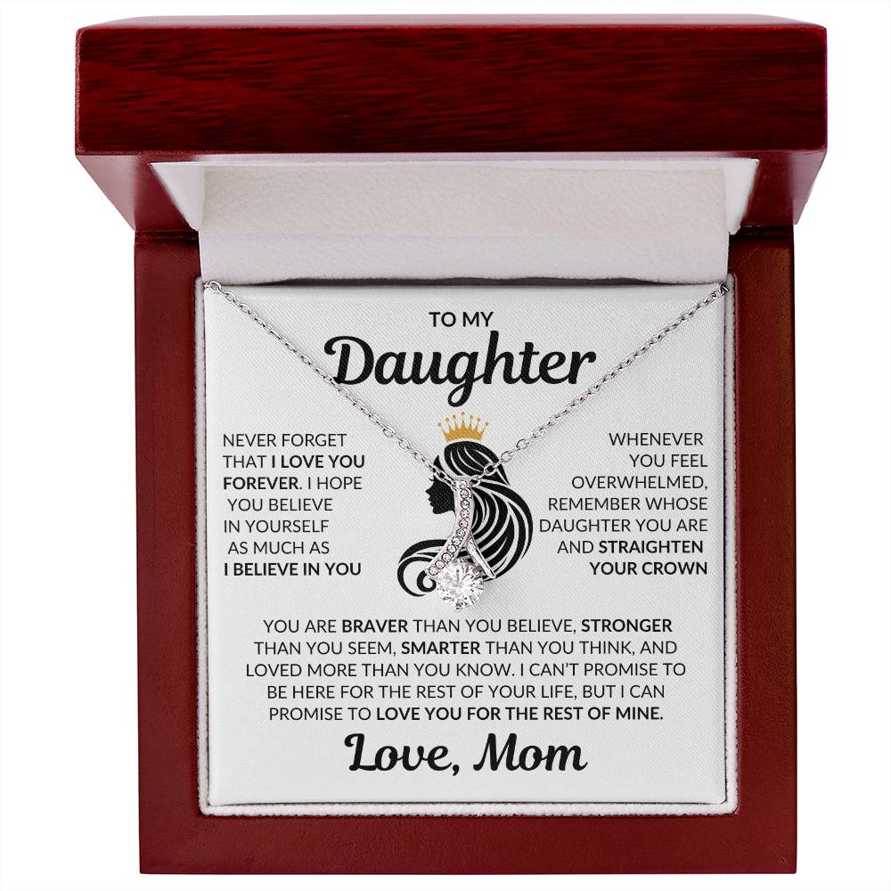 Beautiful Daughter Gift Love Mom "I Love you Forever" Necklace