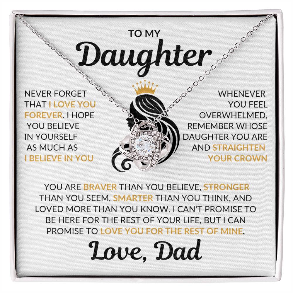 Beautiful Daughter Gift "I Love You Forever" Love Knot Necklace