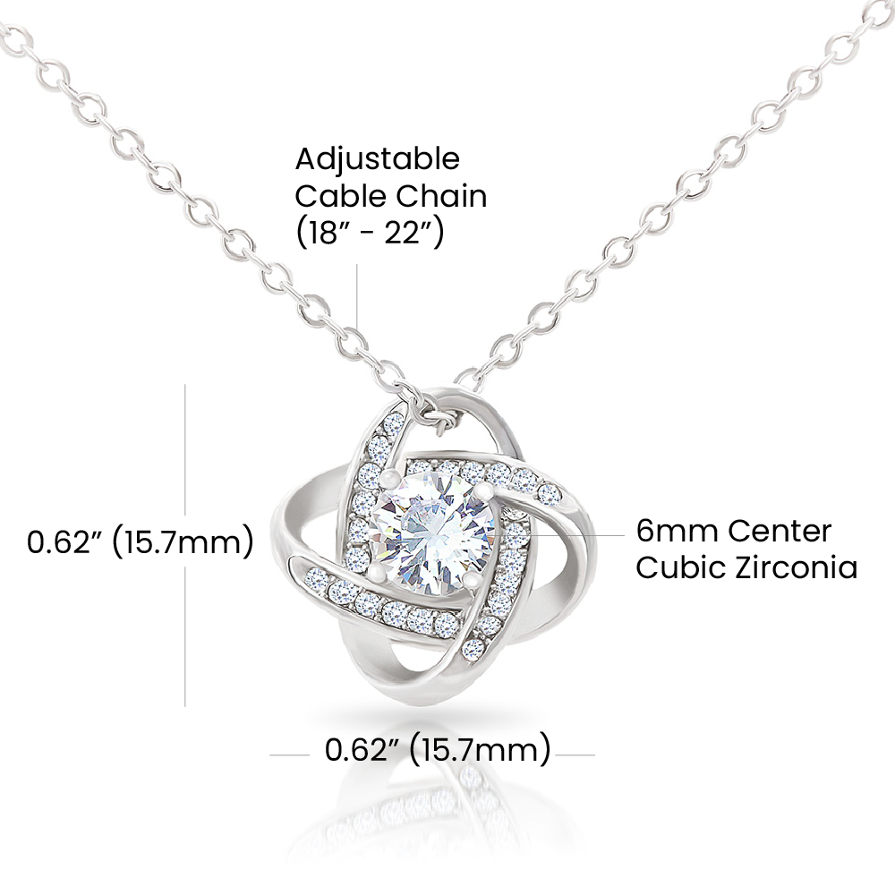 Beautiful Daughter Gift "I Love You Forever" Love Knot Necklace