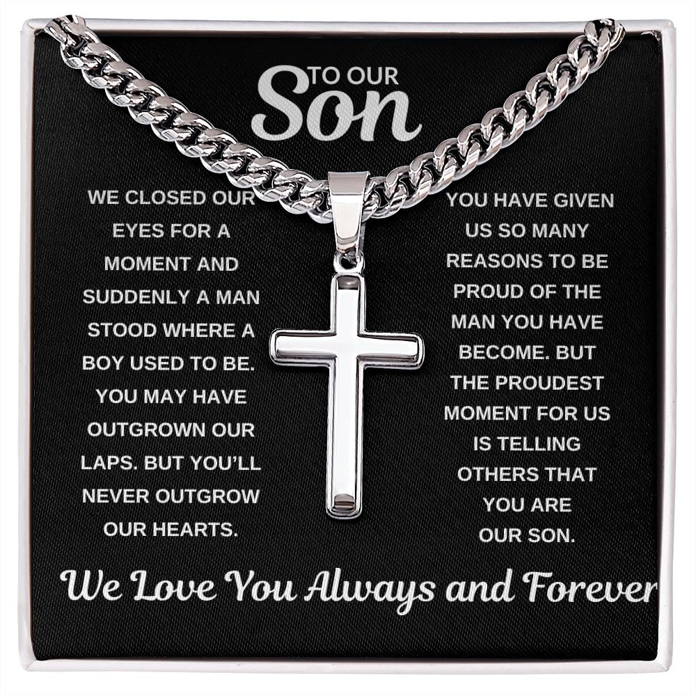 To Our Son "We Will Love You Forever" Cross Necklace