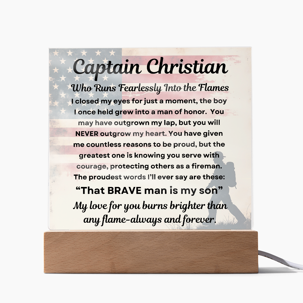 Firefighter's Honor – Clear Acrylic Message Plaque