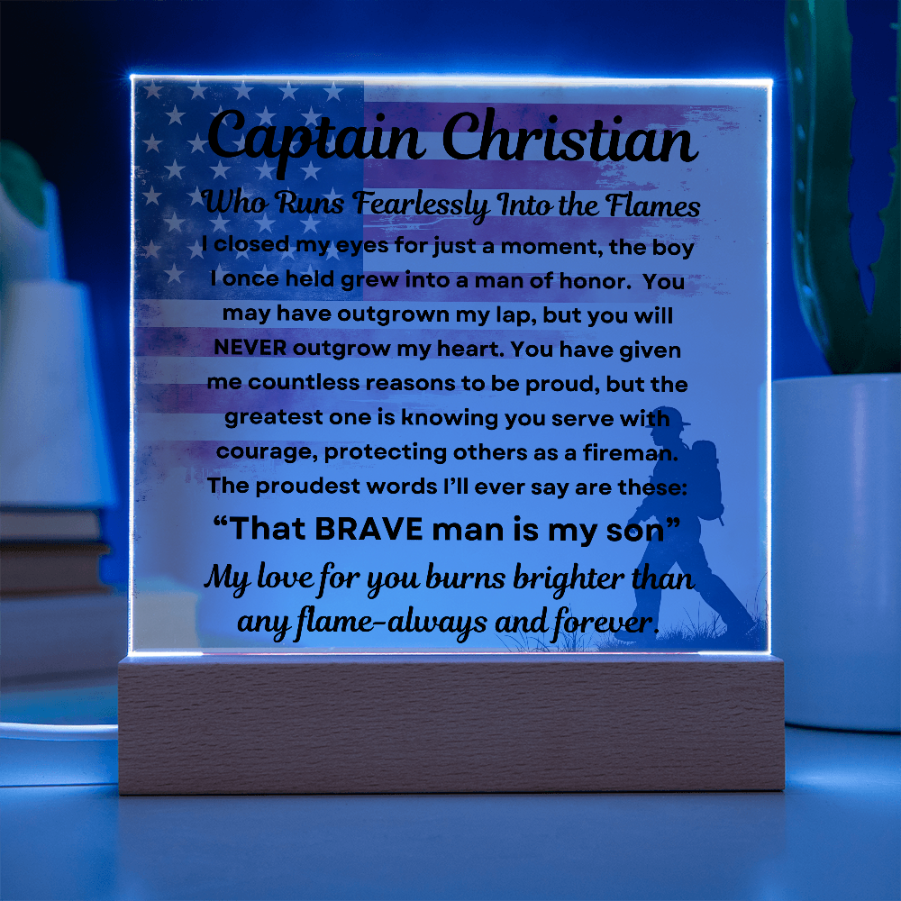 Firefighter's Honor – Clear Acrylic Message Plaque
