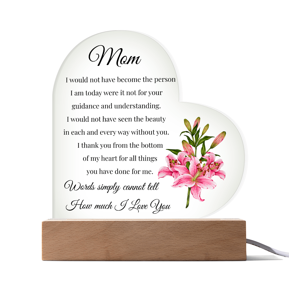 "From the Heart to Mom – Acrylic Flower Gift"
