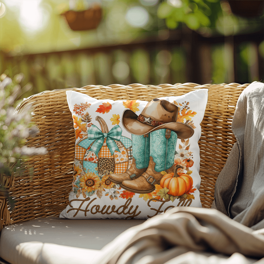 Howdy Fall Western Throw Pillow