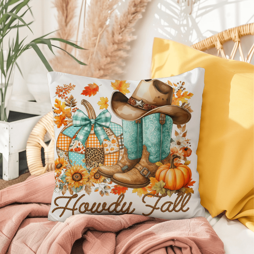 Howdy Fall Western Throw Pillow