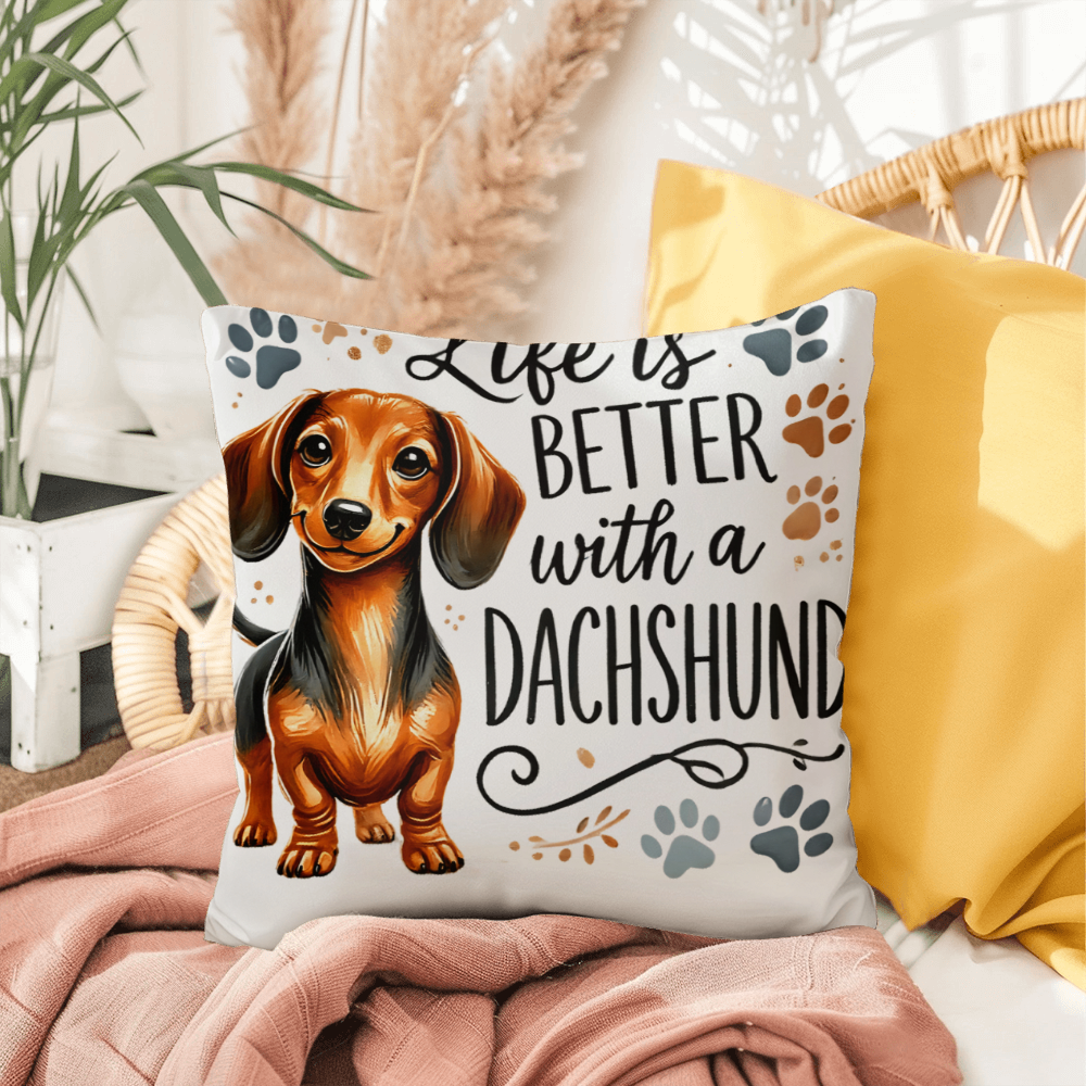 Life is Better with a Dachshund Indoor/Outdoor pillow