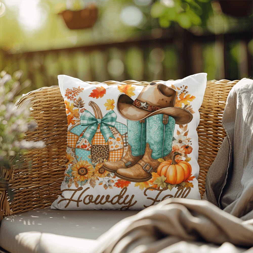 Howdy Fall Western Throw Pillow