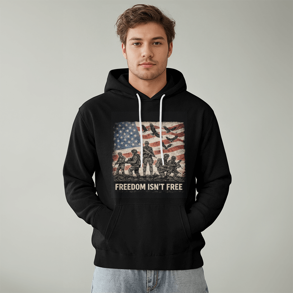 Freedom Isn’t Free Patriotic Hoodie – Military Tribute Bella Canvas Sweatshirt