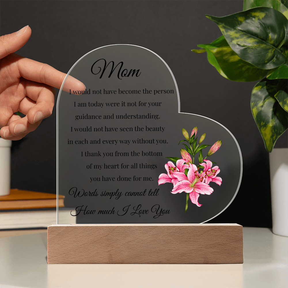 "From the Heart to Mom – Acrylic Flower Gift"