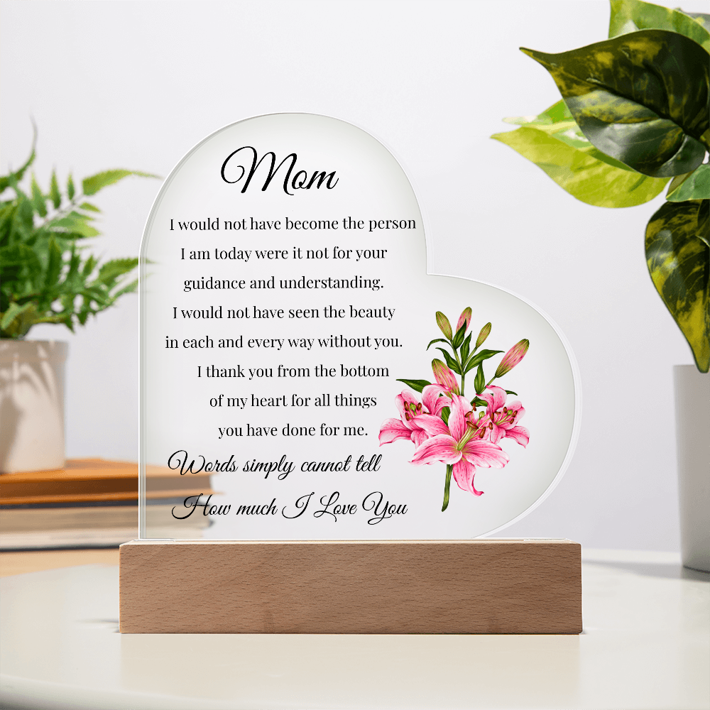 "From the Heart to Mom – Acrylic Flower Gift"