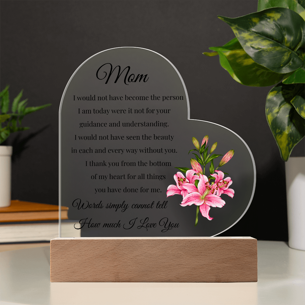 "From the Heart to Mom – Acrylic Flower Gift"