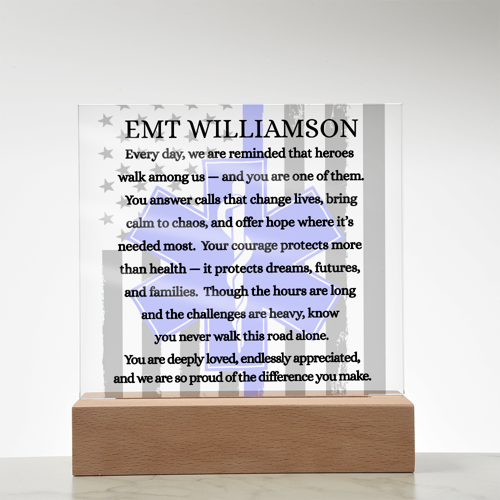 Courage Under Pressure – EMT Acrylic Keepsake