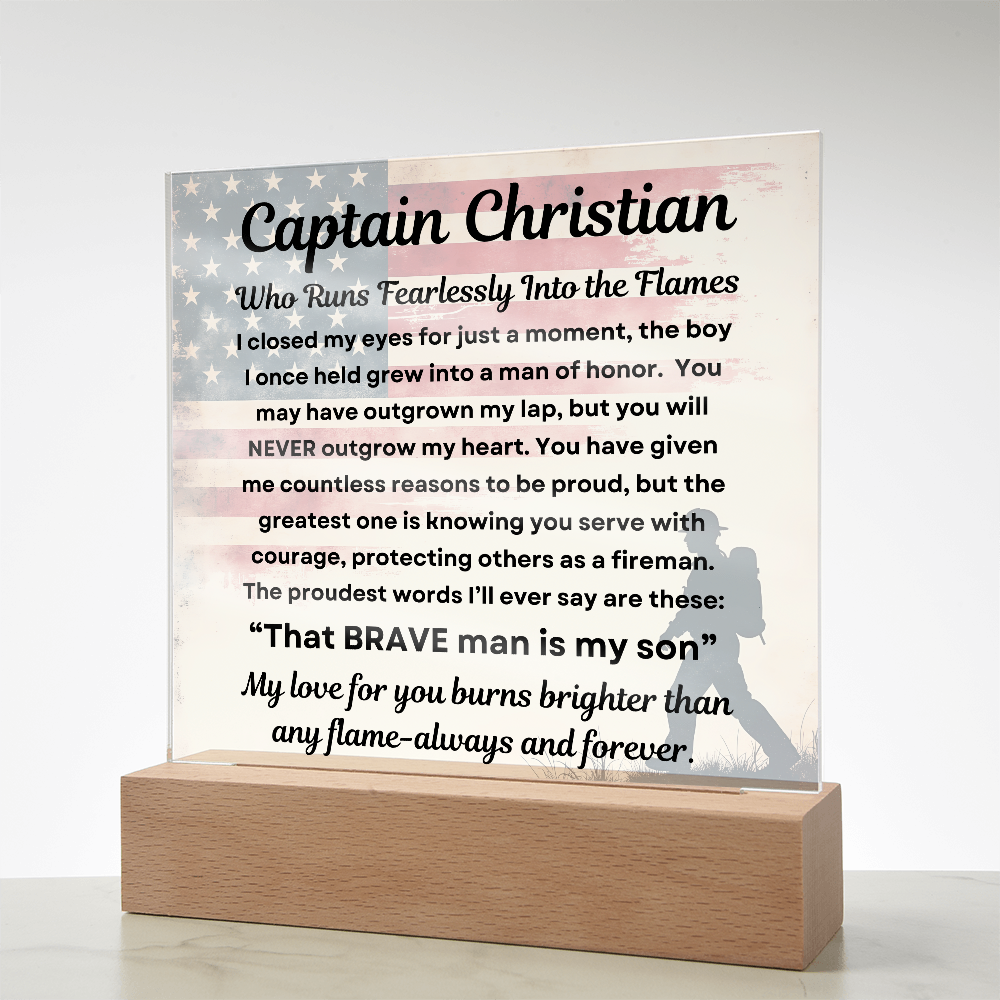 Firefighter's Honor – Clear Acrylic Message Plaque