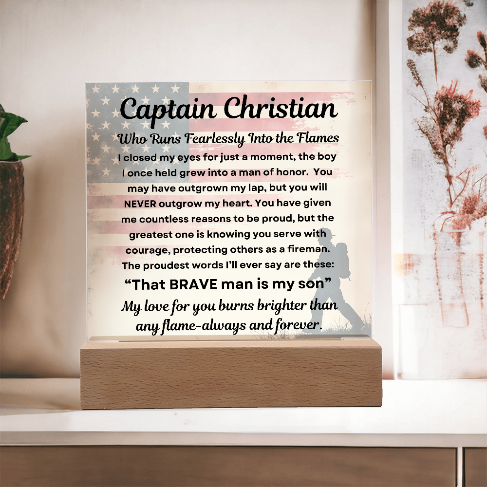 Firefighter's Honor – Clear Acrylic Message Plaque