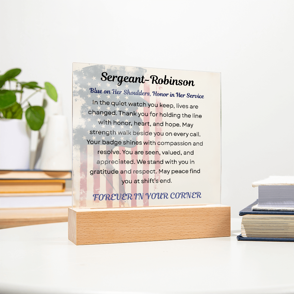 Strength & Grace – Policewoman Acrylic Display