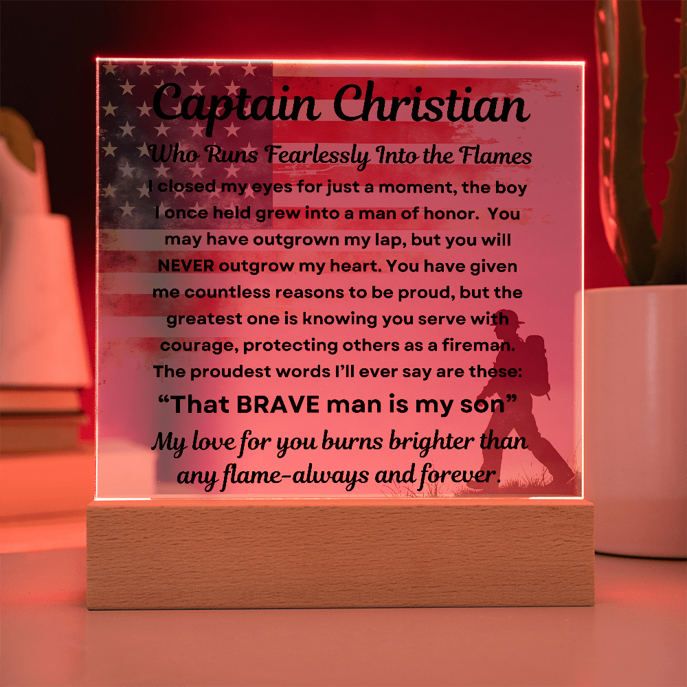 Firefighter's Honor – Clear Acrylic Message Plaque