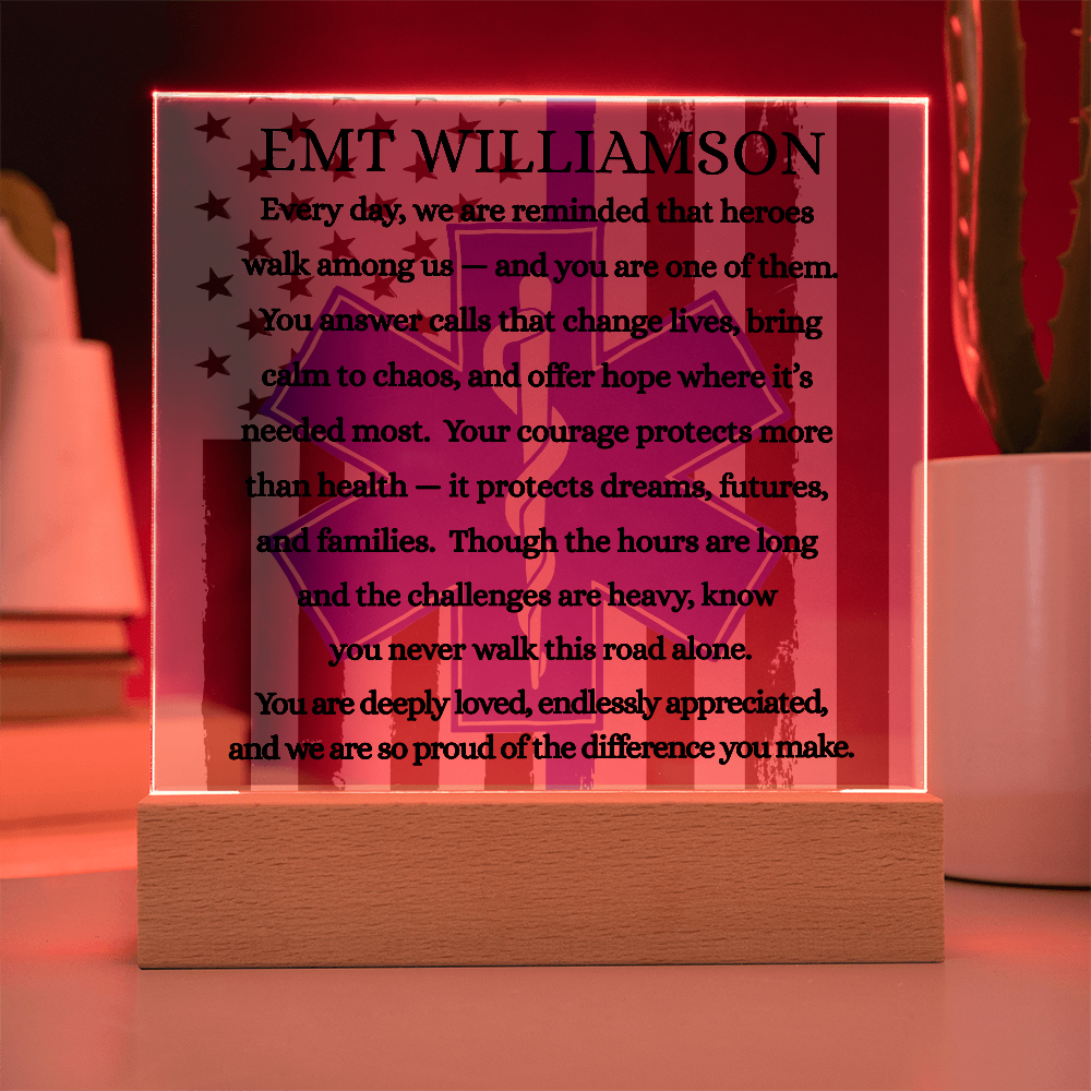 Courage Under Pressure – EMT Acrylic Keepsake