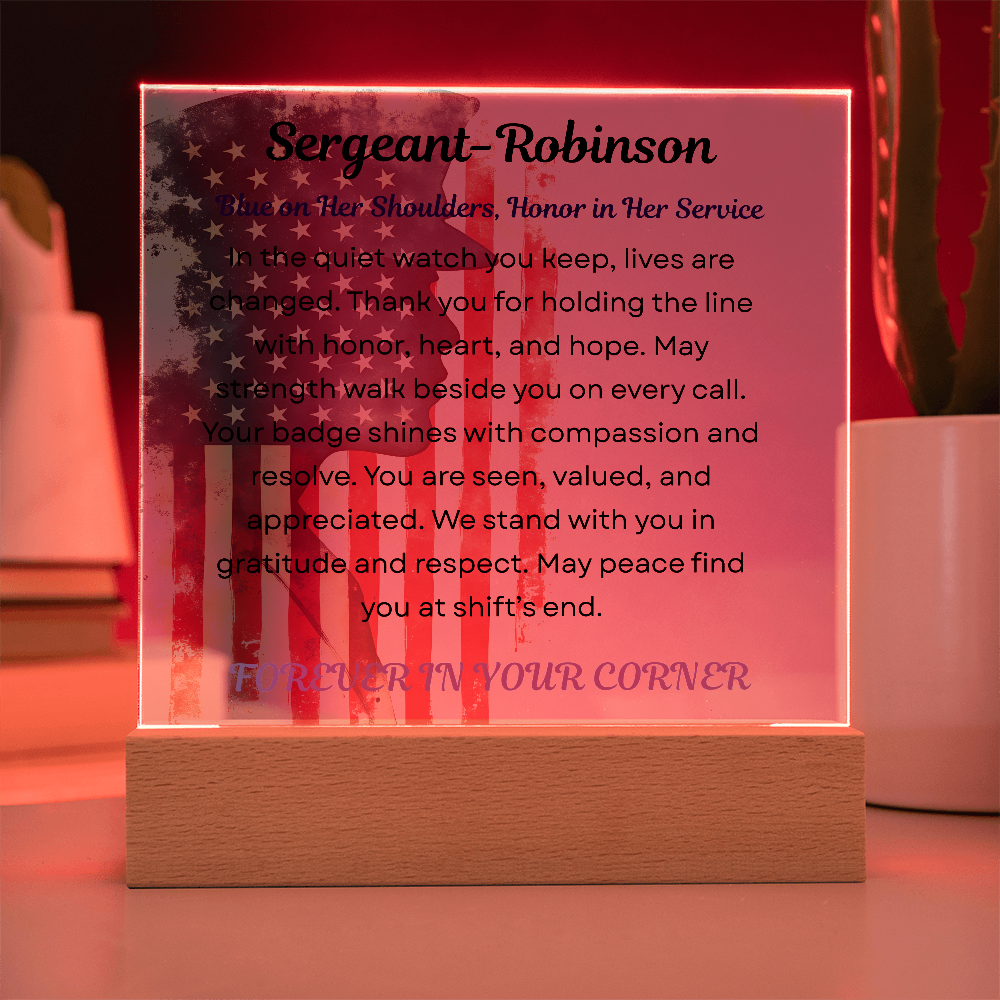 Strength & Grace – Policewoman Acrylic Display