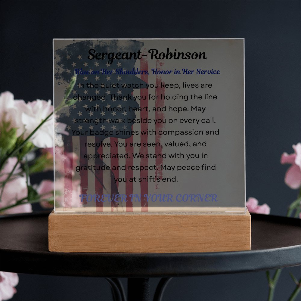 Strength & Grace – Policewoman Acrylic Display