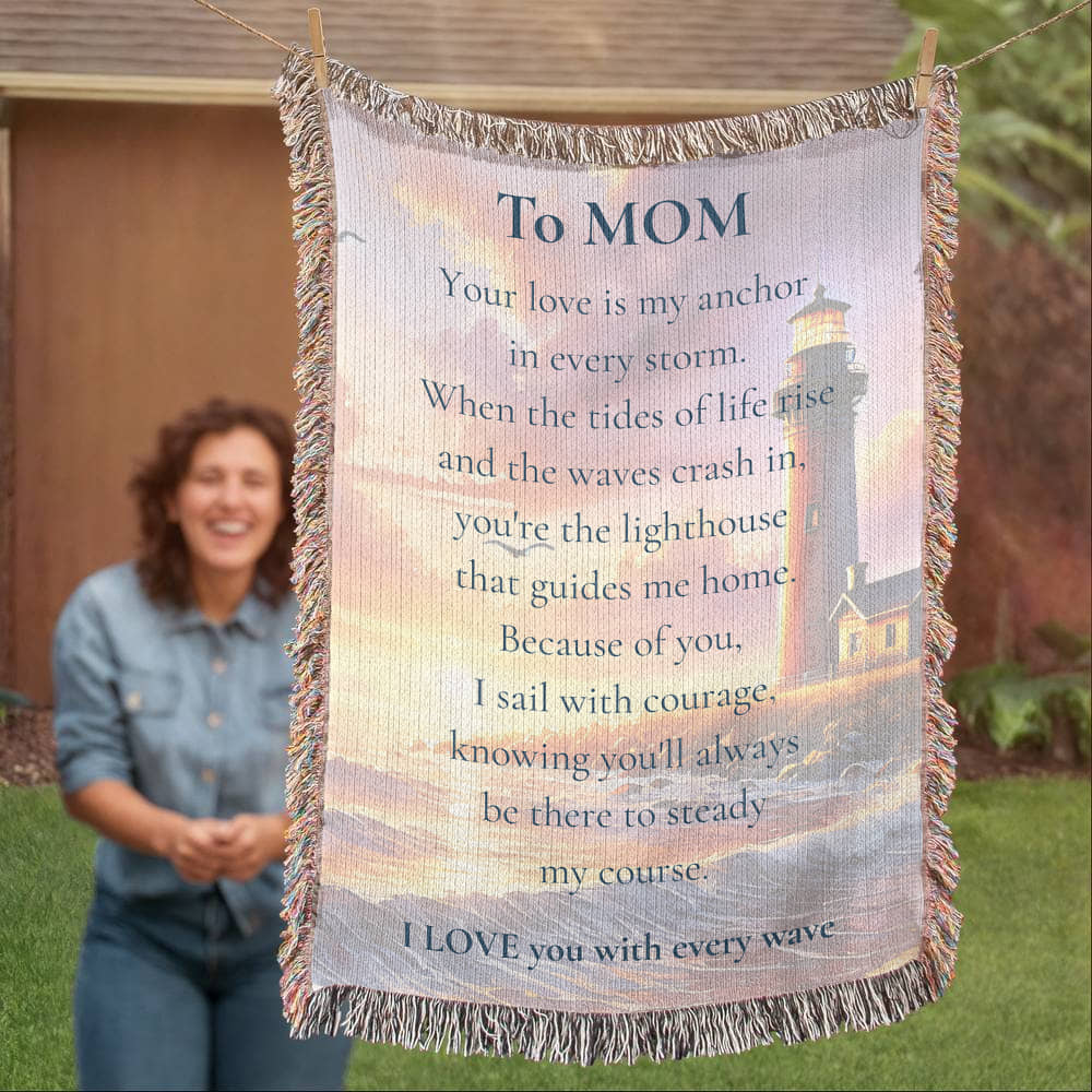 To My Mom-Lighthouse Blanket
