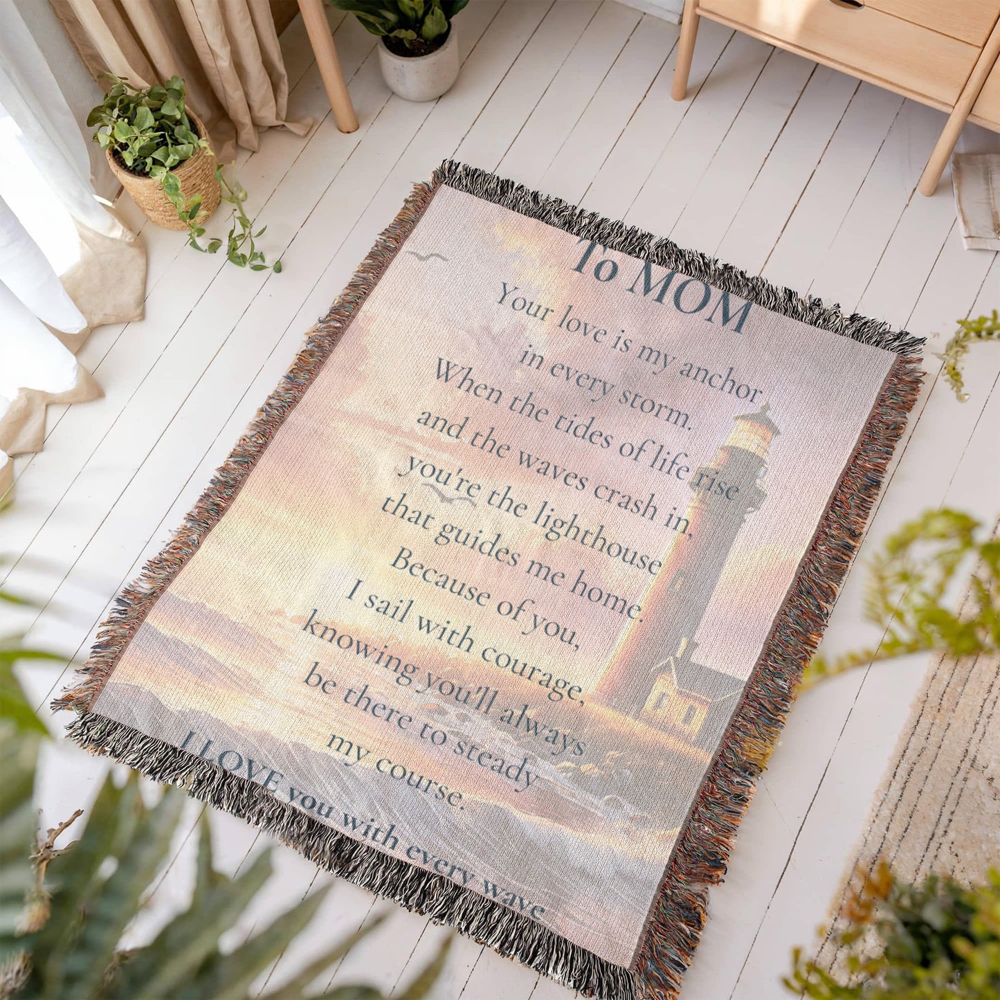 To My Mom-Lighthouse Blanket