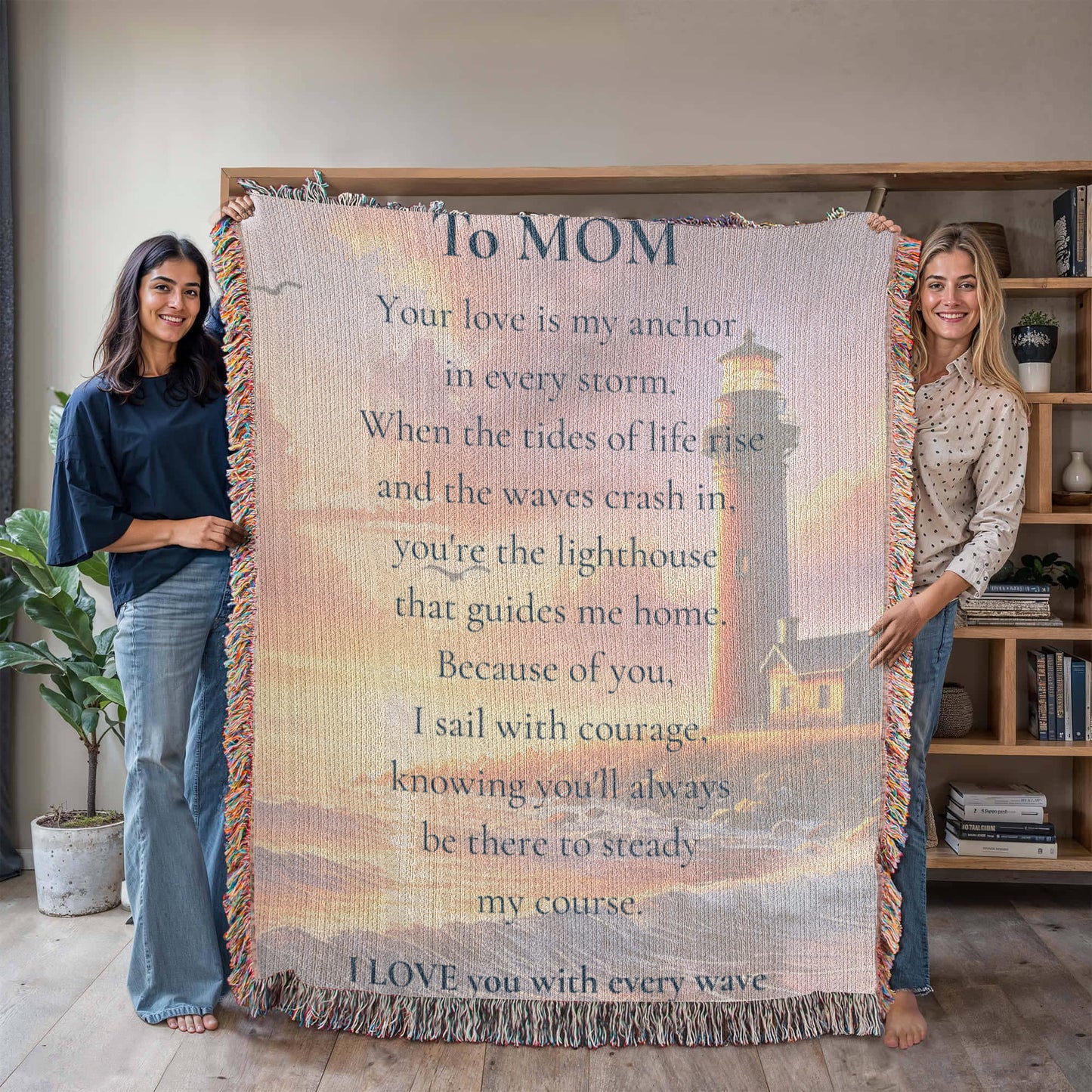 To My Mom-Lighthouse Blanket