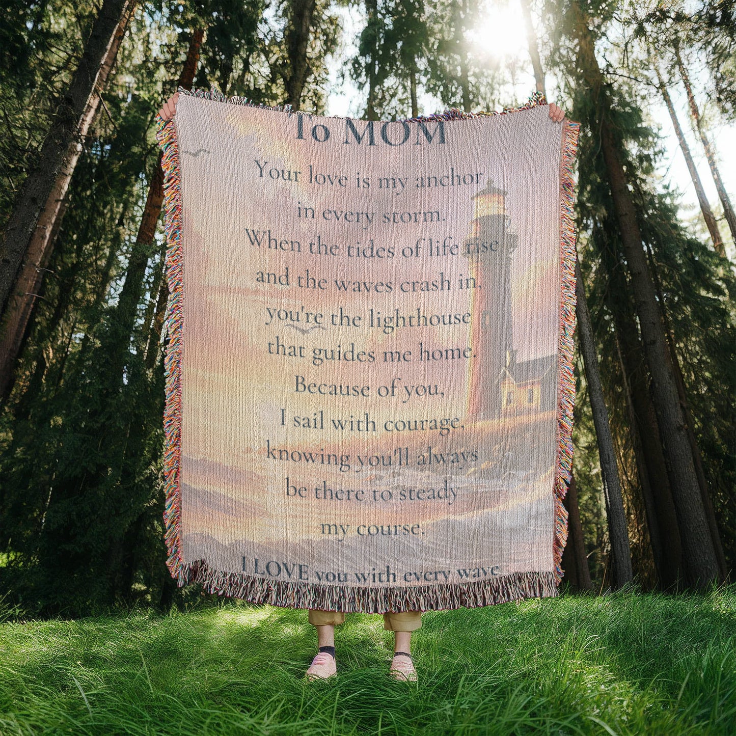 To My Mom-Lighthouse Blanket