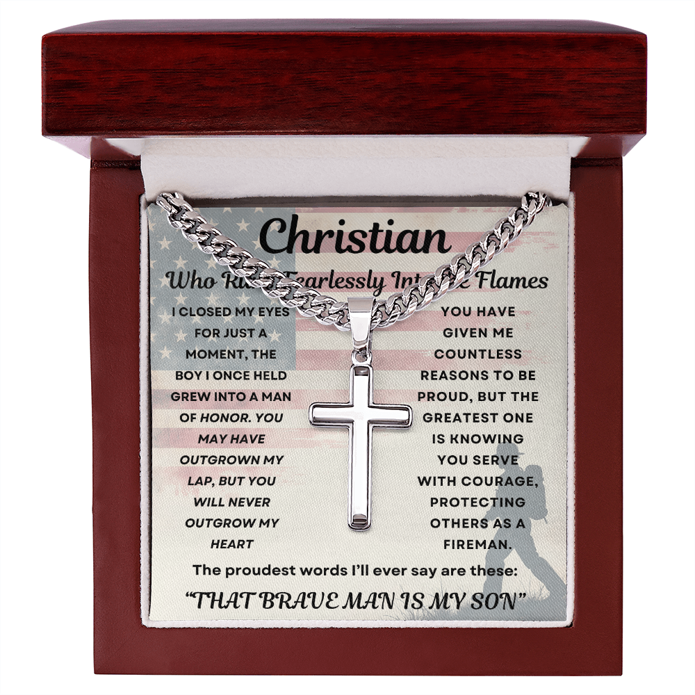 Fireman Son-Cross with Cuban Link