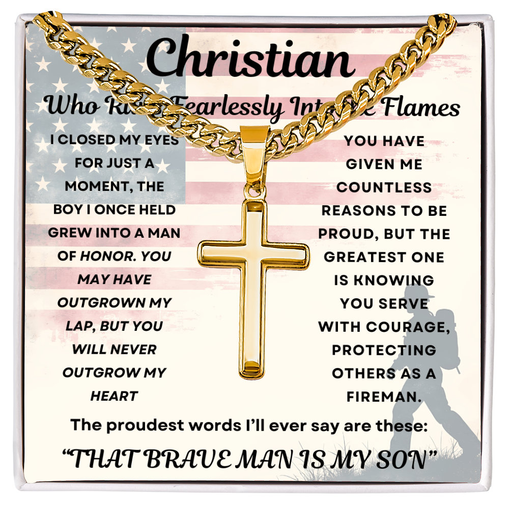 Fireman Son-Cross with Cuban Link