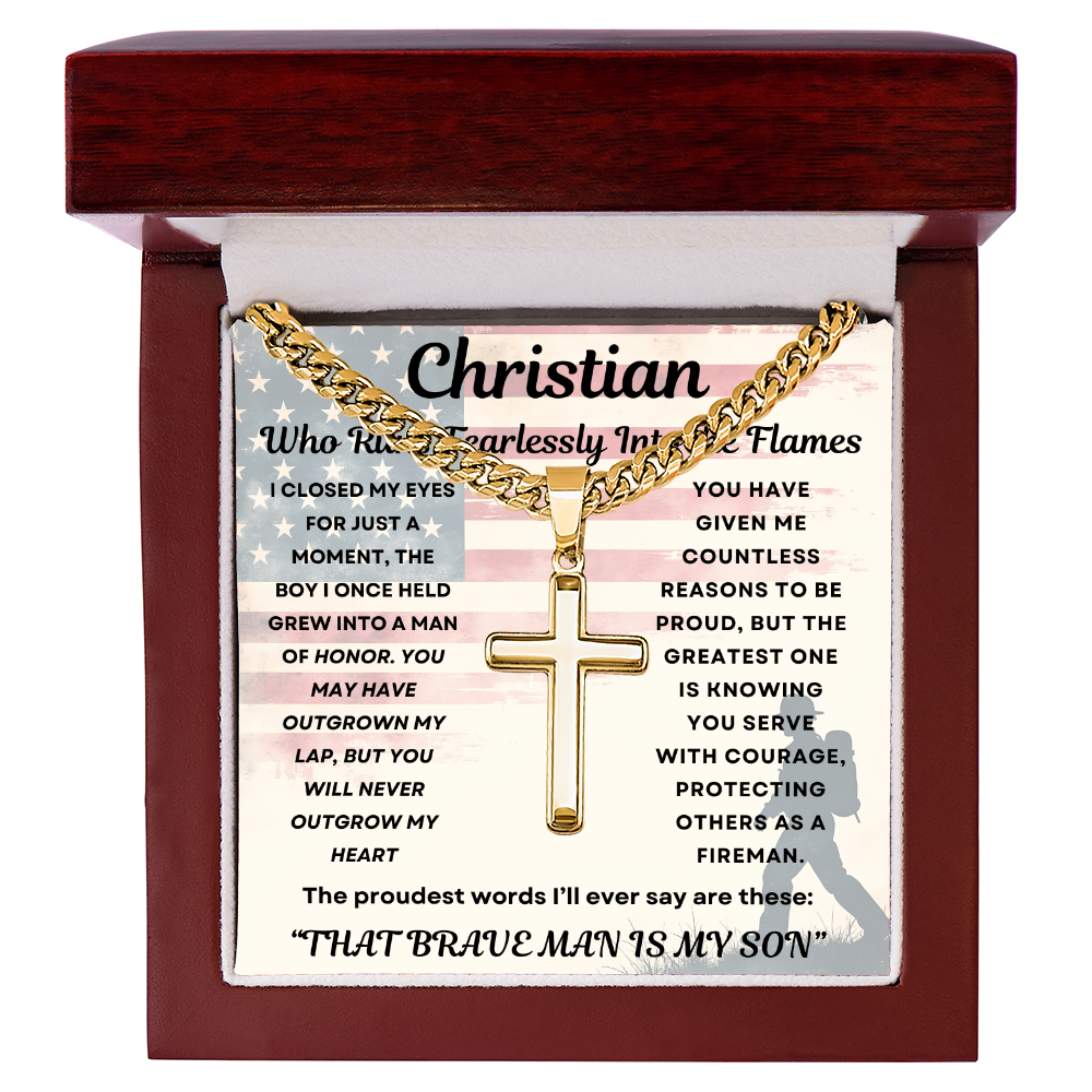 Fireman Son-Cross with Cuban Link