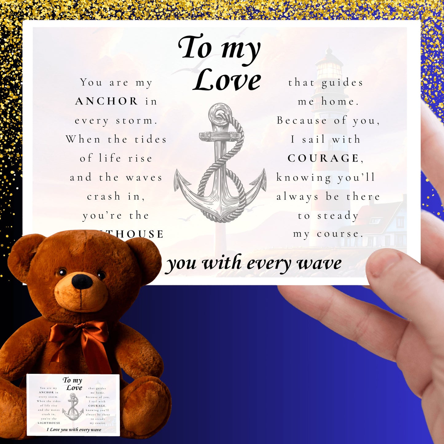 To My Love-"Anchor" Cuddly Plush Teddy Bear