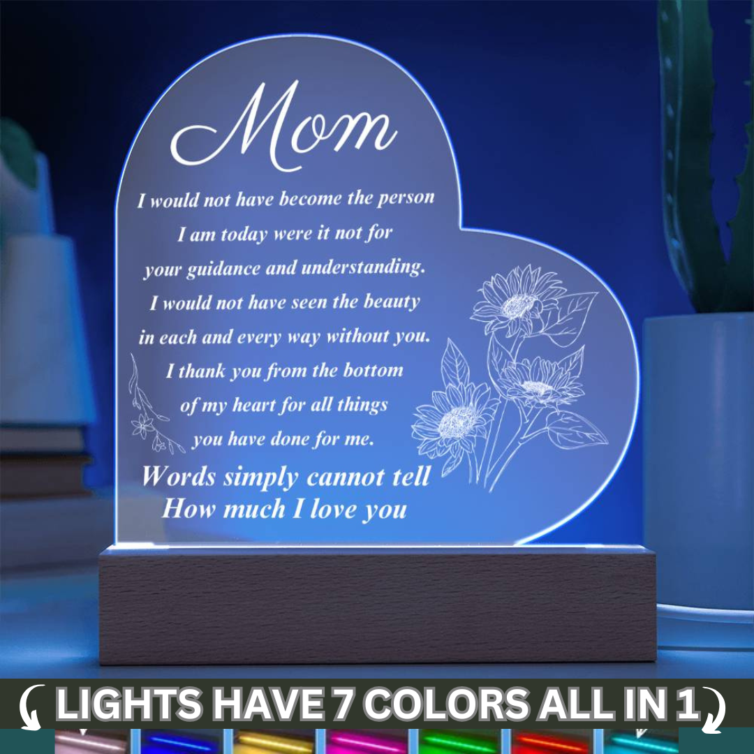 To My Mom | Printed Heart Acrylic Plaque