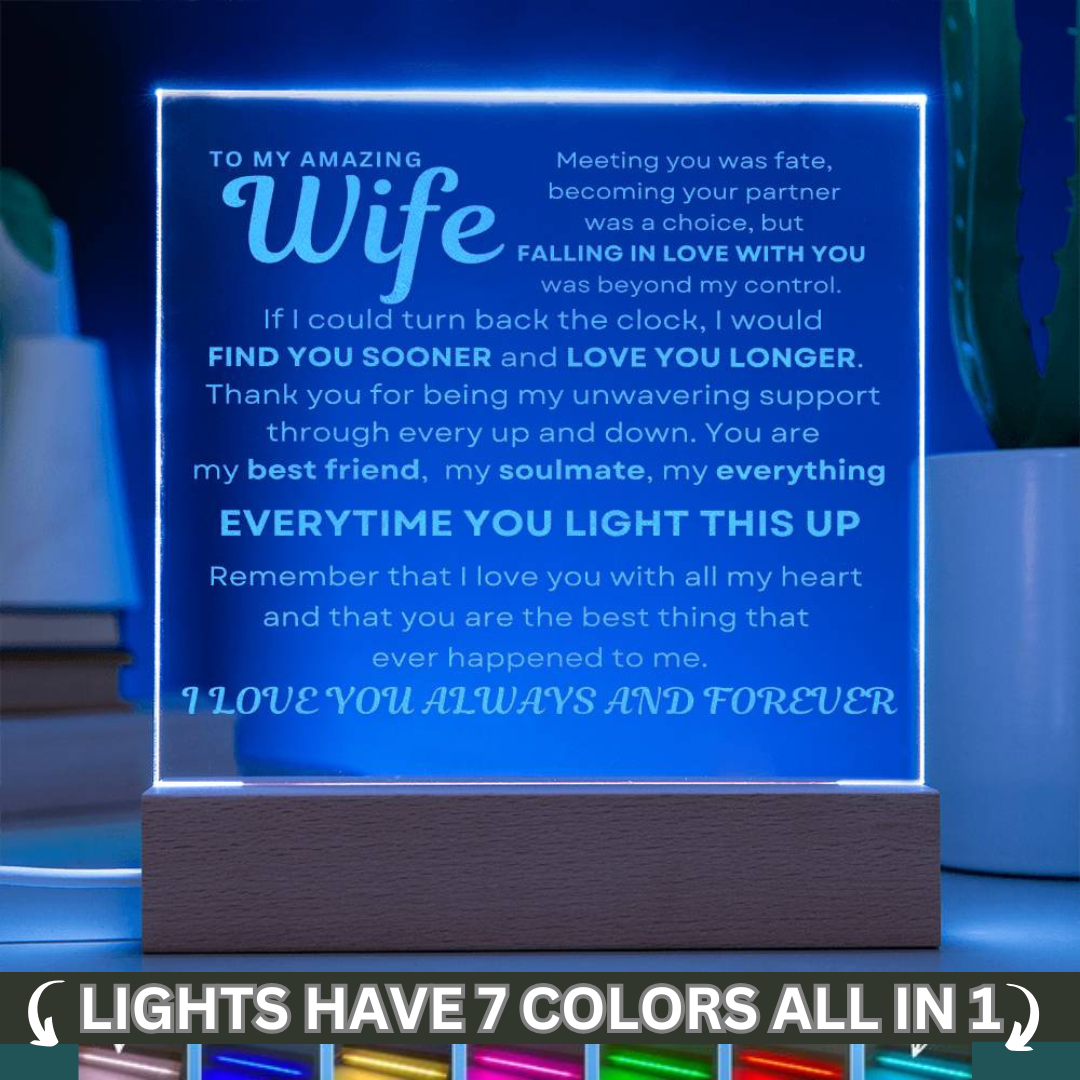 Amazing Wife Acrylic Gift "Love Always and Forever"