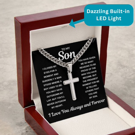 To My Son "I Will Love You Forever" Cross Necklace