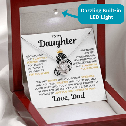Beautiful Daughter Gift "I Love You Forever" Love Knot Necklace