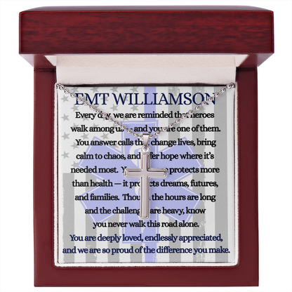 EMT Hero Artisan Cross Necklace Gift