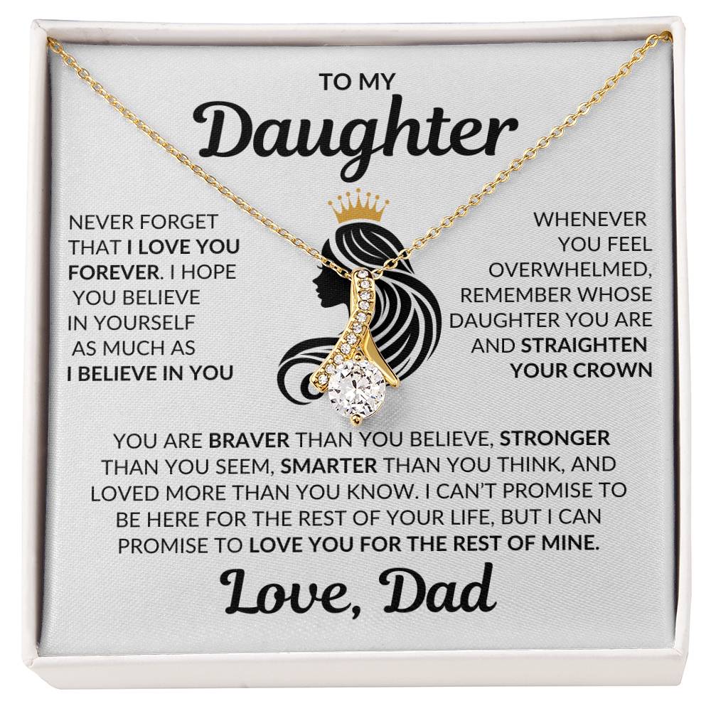 Beautiful Daughter Gift Love Dad "I Love You Forever" Necklace