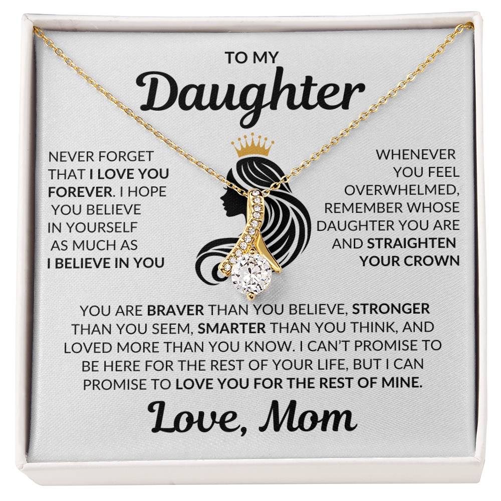 Beautiful Daughter Gift Love Mom "I Love you Forever" Necklace