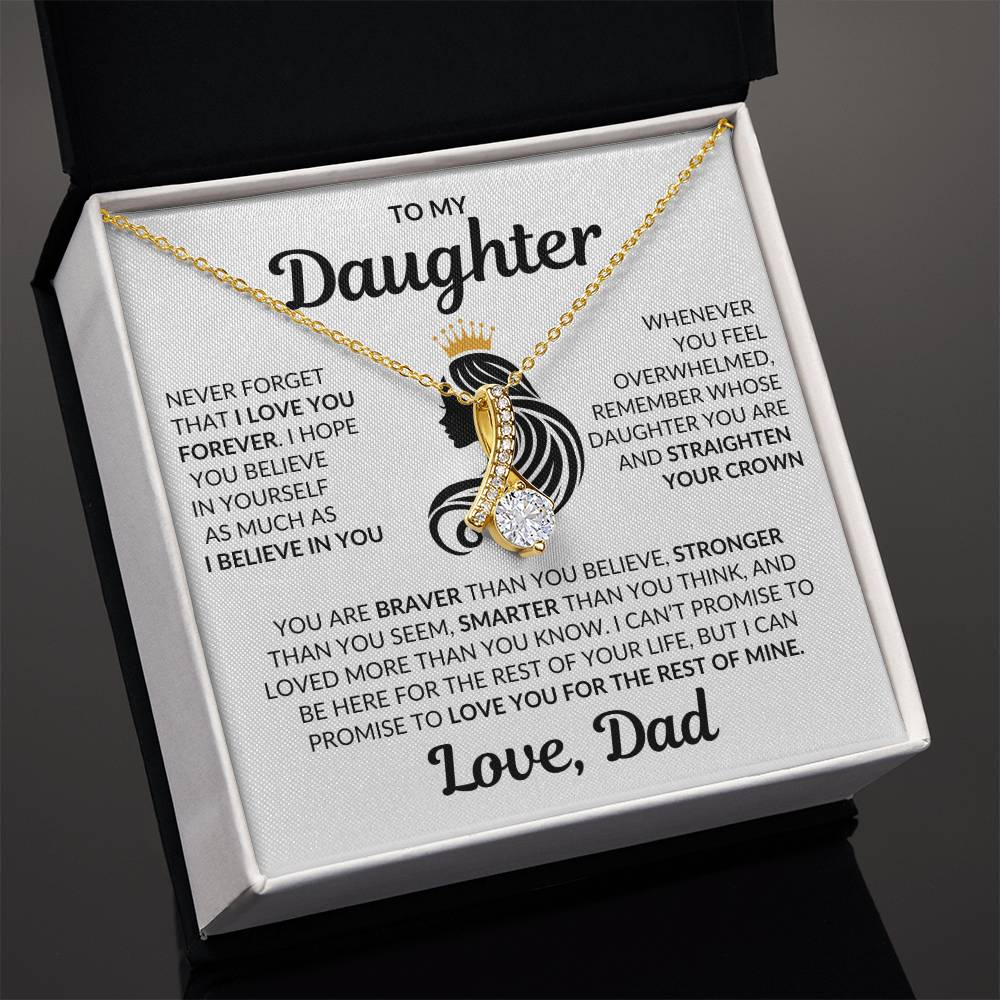 Beautiful Daughter Gift Love Dad "I Love You Forever" Necklace