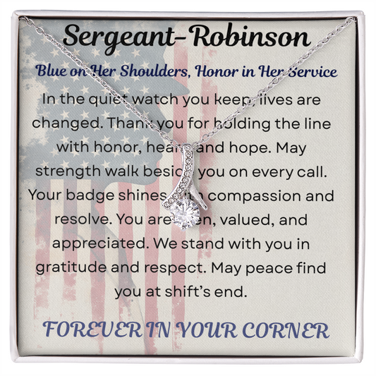To My Hero in Blue-Policewoman – Alluring Necklace Gift