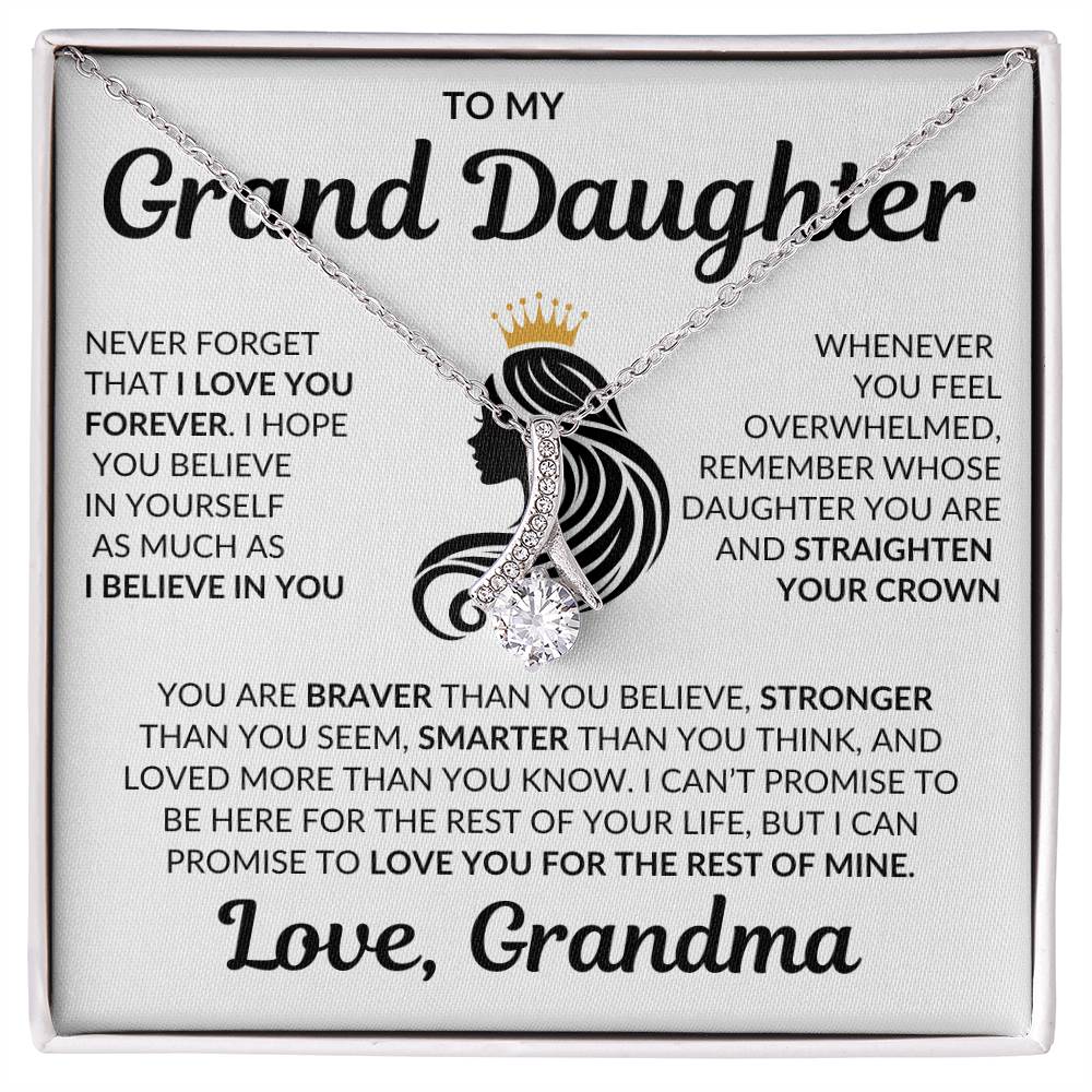 Beautiful Daughter Gift Love Grandma "I Love you Forever" Necklace