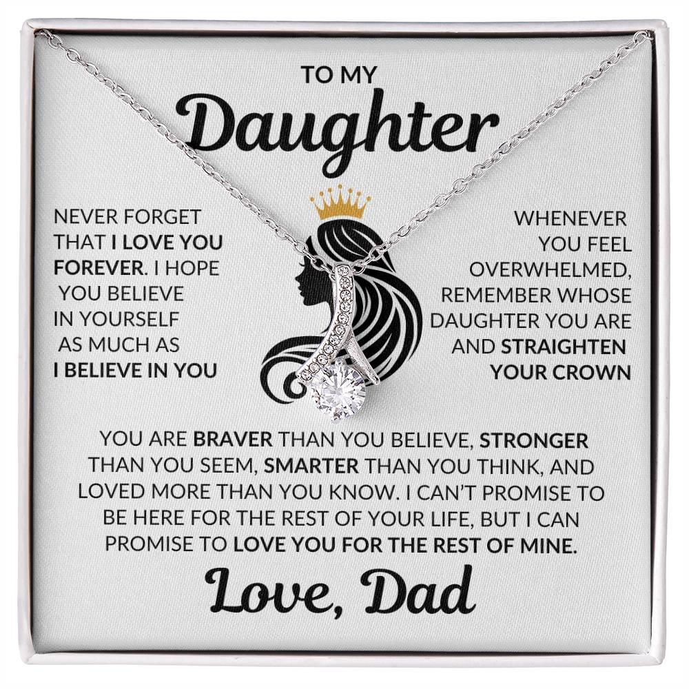 Beautiful Daughter Gift Love Dad "I Love You Forever" Necklace