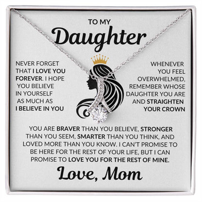 Beautiful Daughter Gift Love Mom "I Love you Forever" Necklace