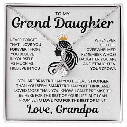 Beautiful Daughter Gift Love Grandpa "I Love you Forever" Necklace