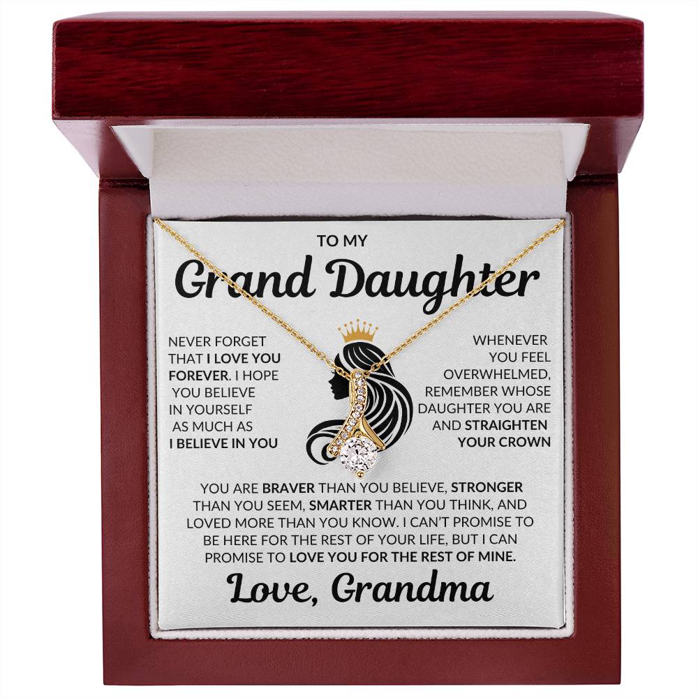 Beautiful Daughter Gift Love Grandma "I Love you Forever" Necklace